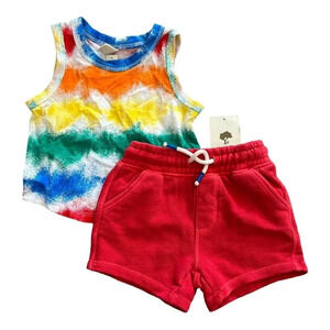 Tucker + Tate Rainbow Tie Dye Tank Shorts Set 9 months
